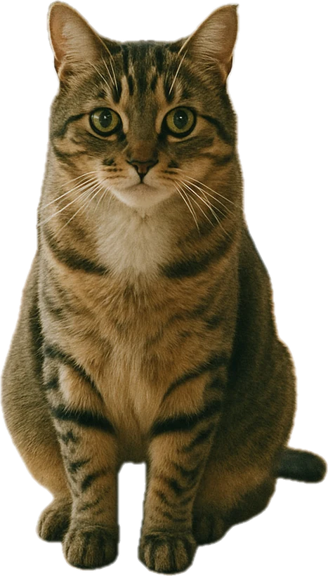 The cat lifted off its background